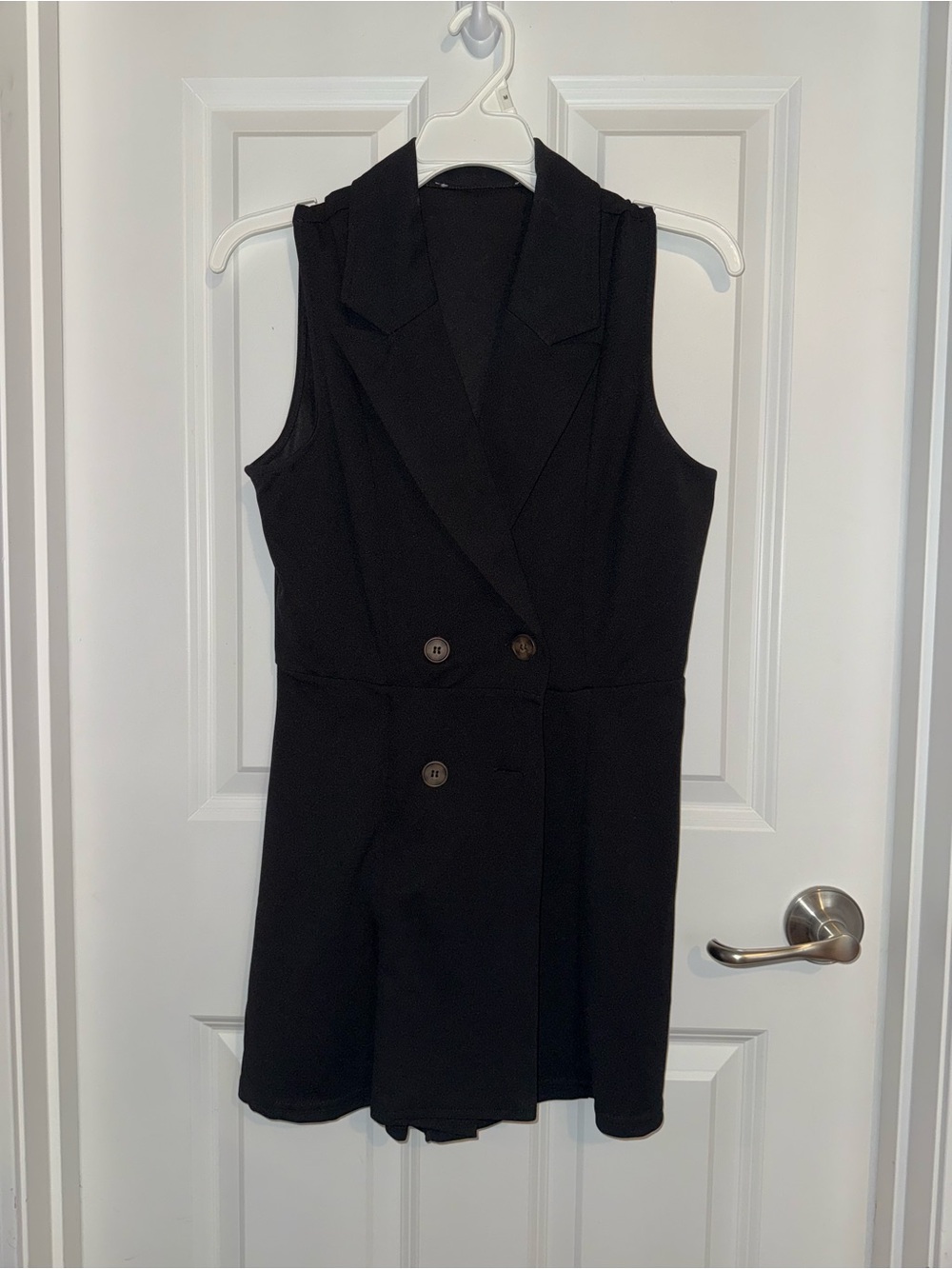 Black Sleeveless Blazer Dress